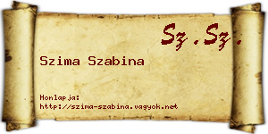 Szima Szabina névjegykártya